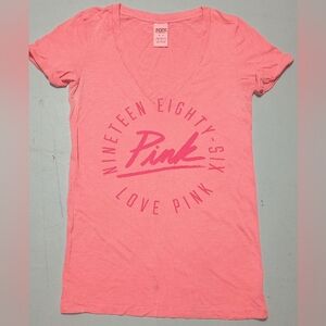 PINK Victoria's Secret Coral Graphic Tee, Size M